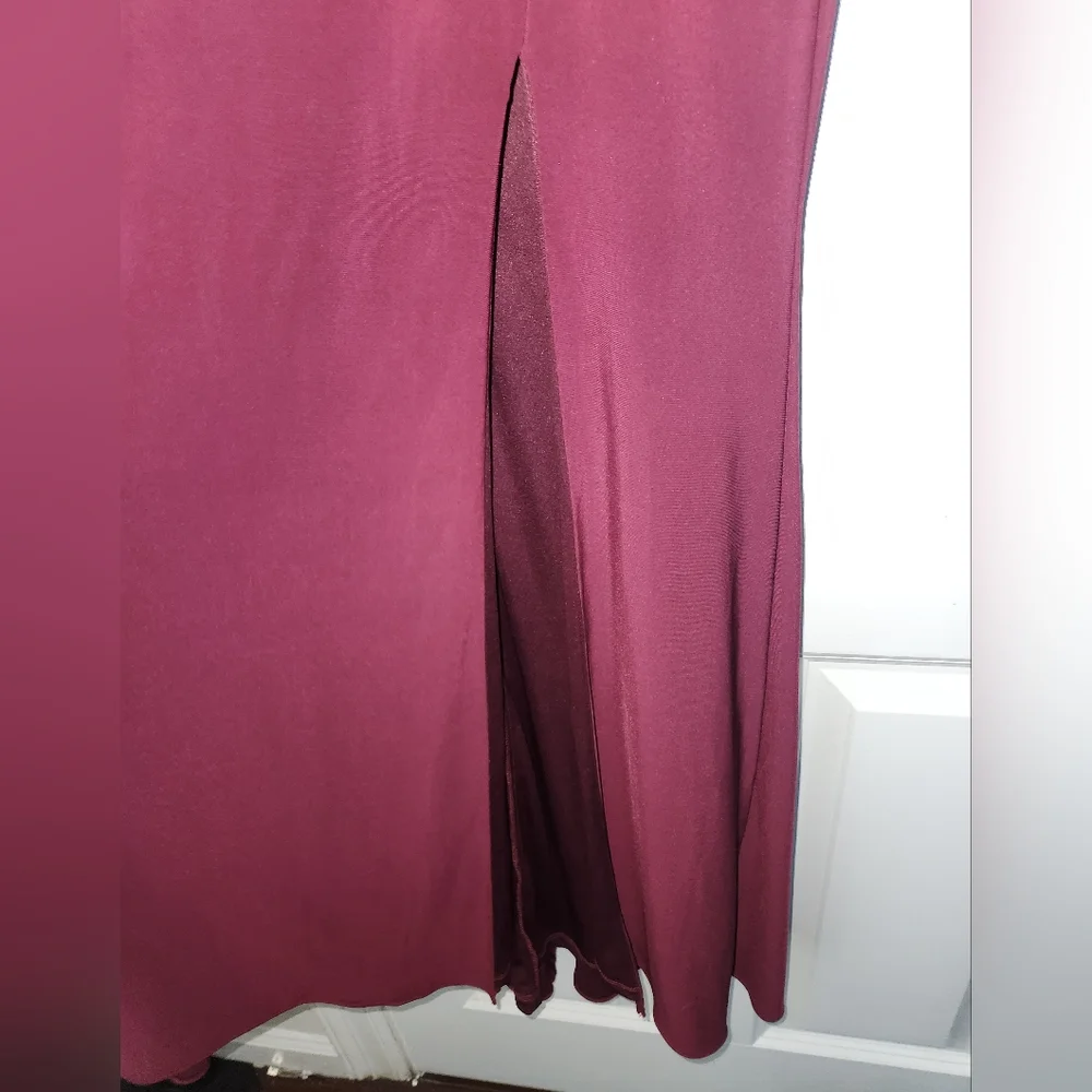 BHLDN Wine Color Lena Boudreaux Flutter Sleeve Dress Size 6.